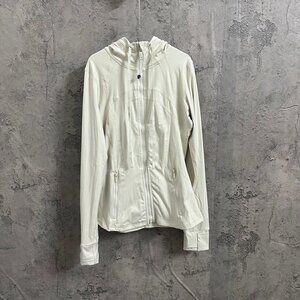 Lululemon Athletica Cream Hooded Zip-Drawstring Jacket